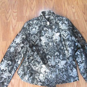 Josephine Chaus Size 12 Silver & Black lightweight Jacket